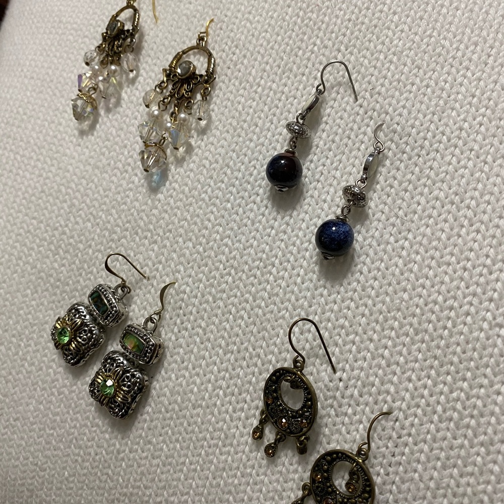 4 pair of vintage dangle earrings French hook